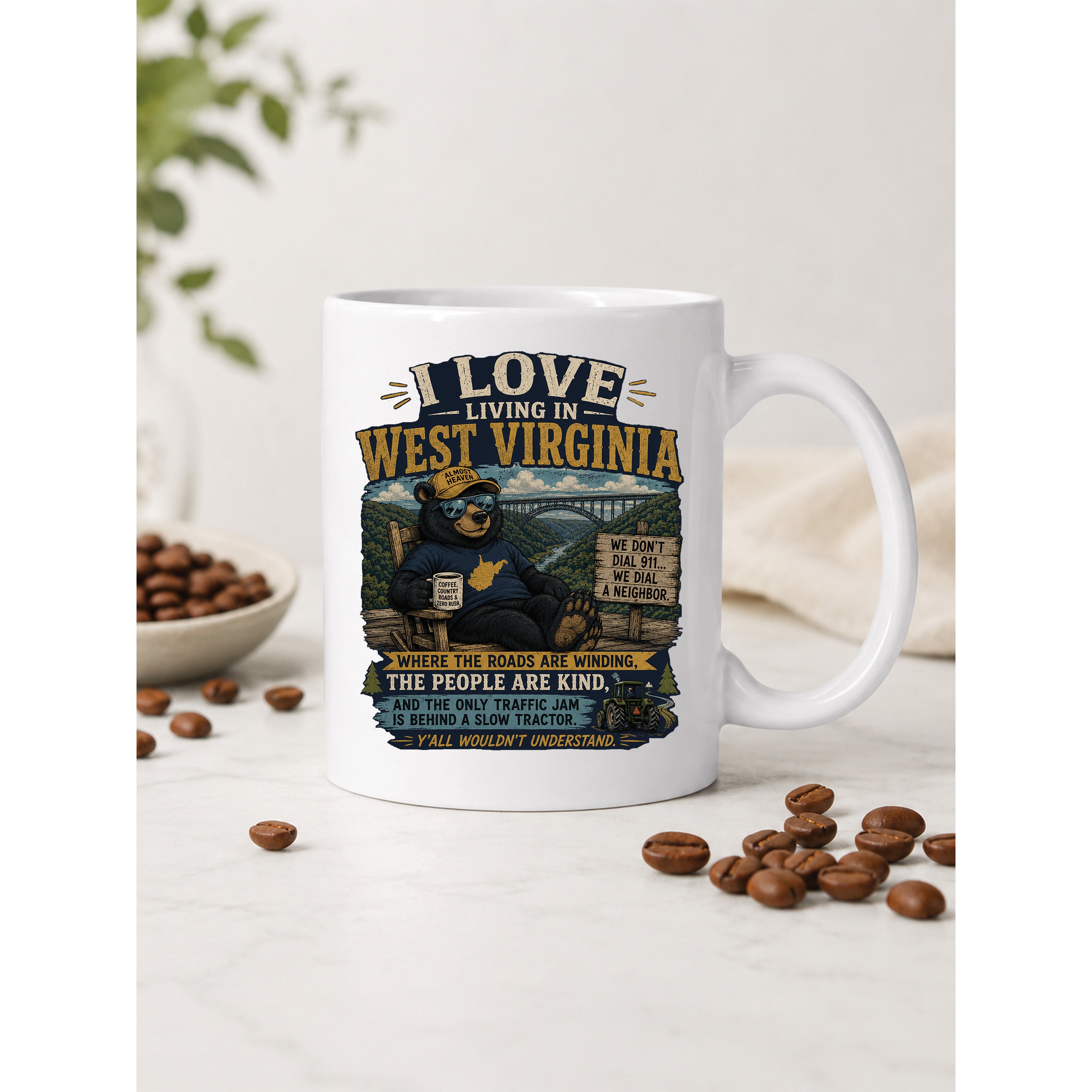 I Love Living in West Virginia Ceramic Coffee Mug – 11 oz & 15 oz 5001