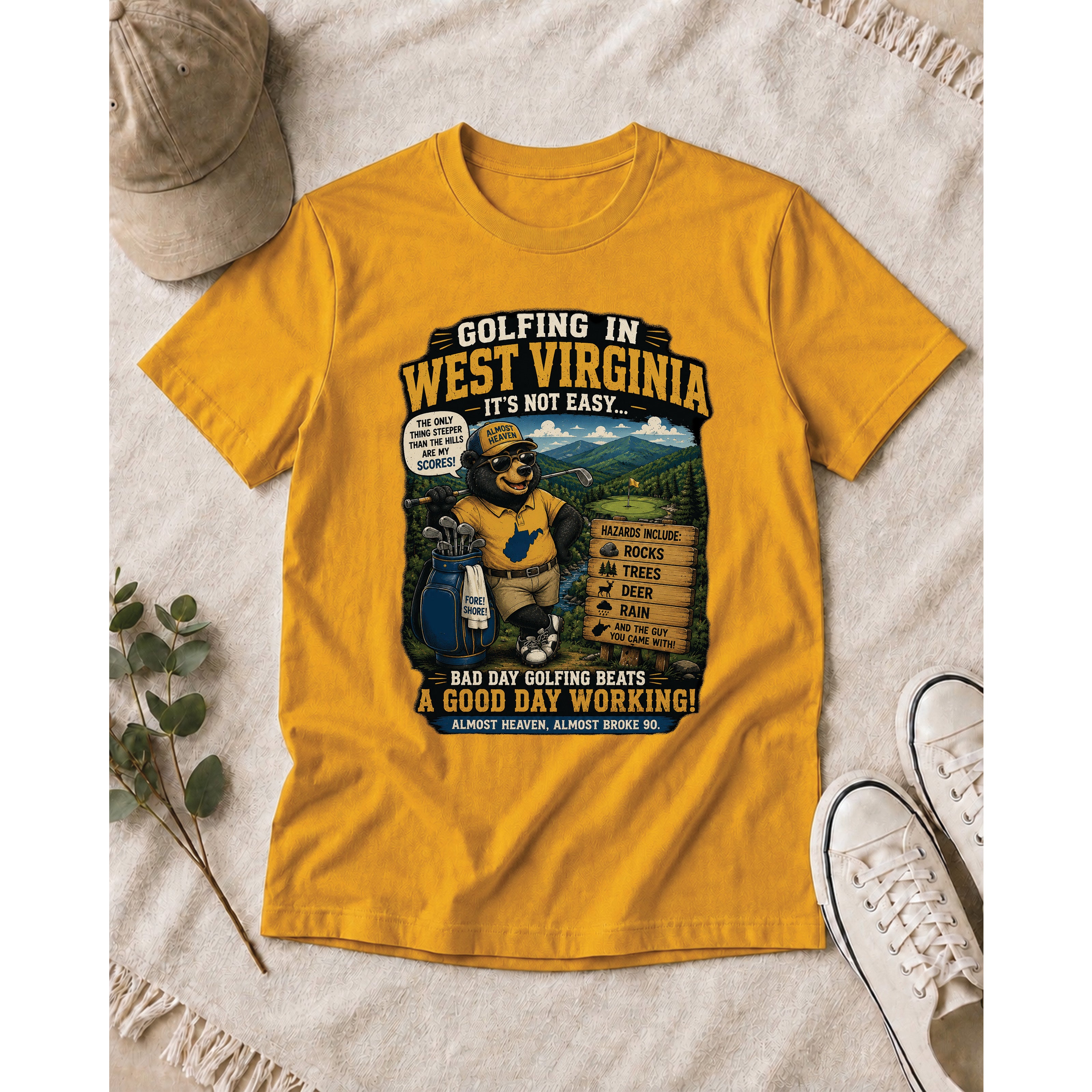 Golfing in West Virginia – It’s Not Easy… Funny Golf T-Shirt 1026