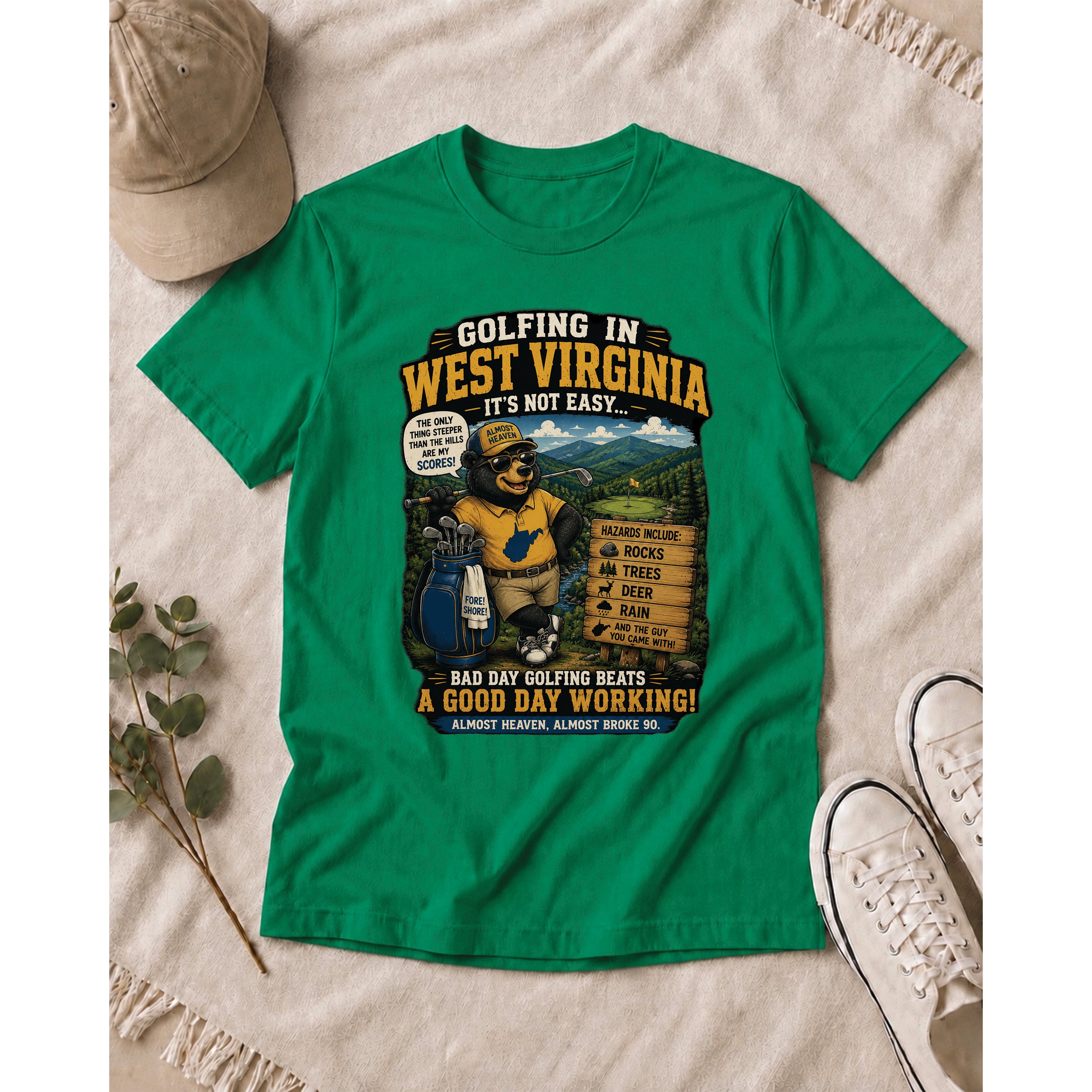 Golfing in West Virginia – It’s Not Easy… Funny Golf T-Shirt 1026