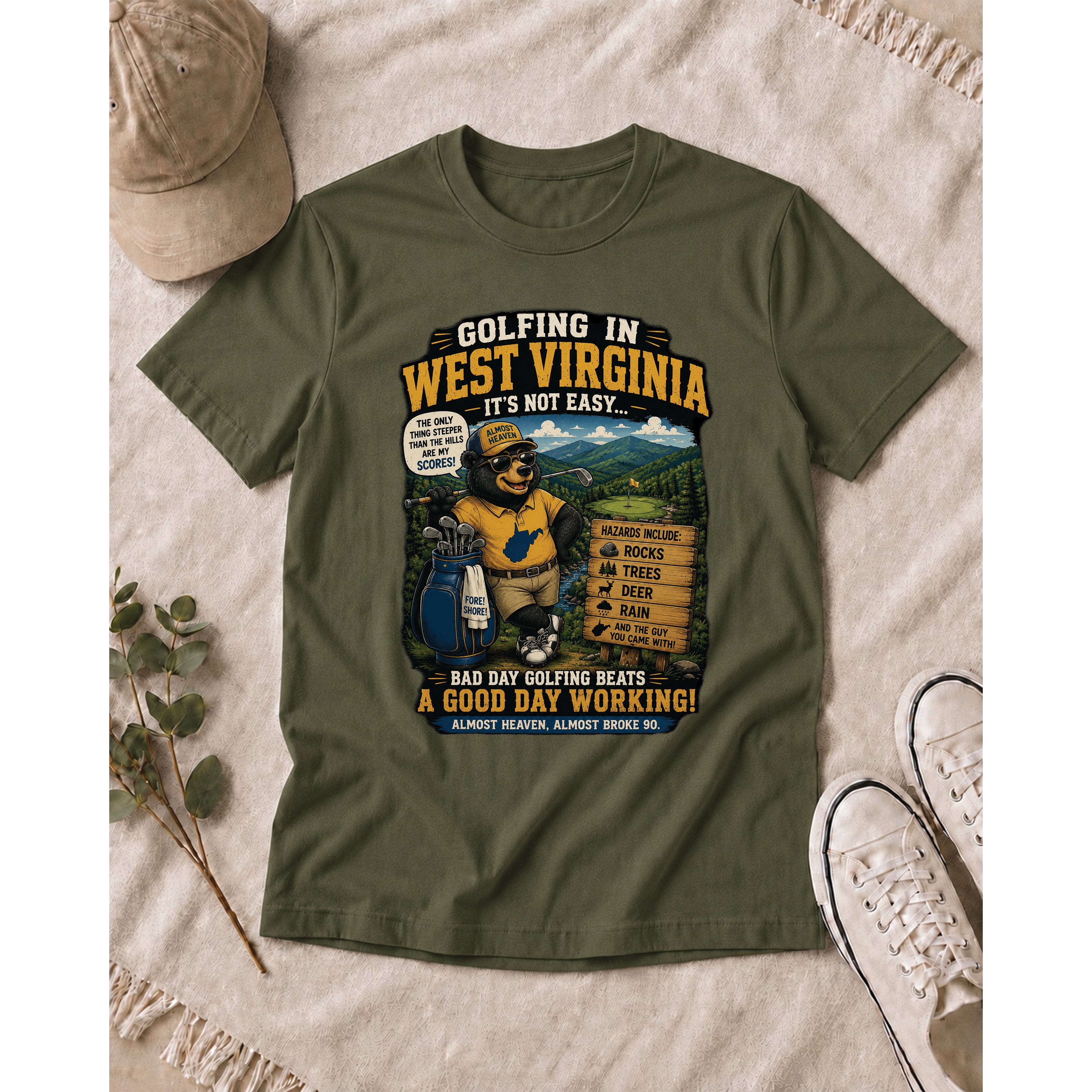 Golfing in West Virginia – It’s Not Easy… Funny Golf T-Shirt 1026