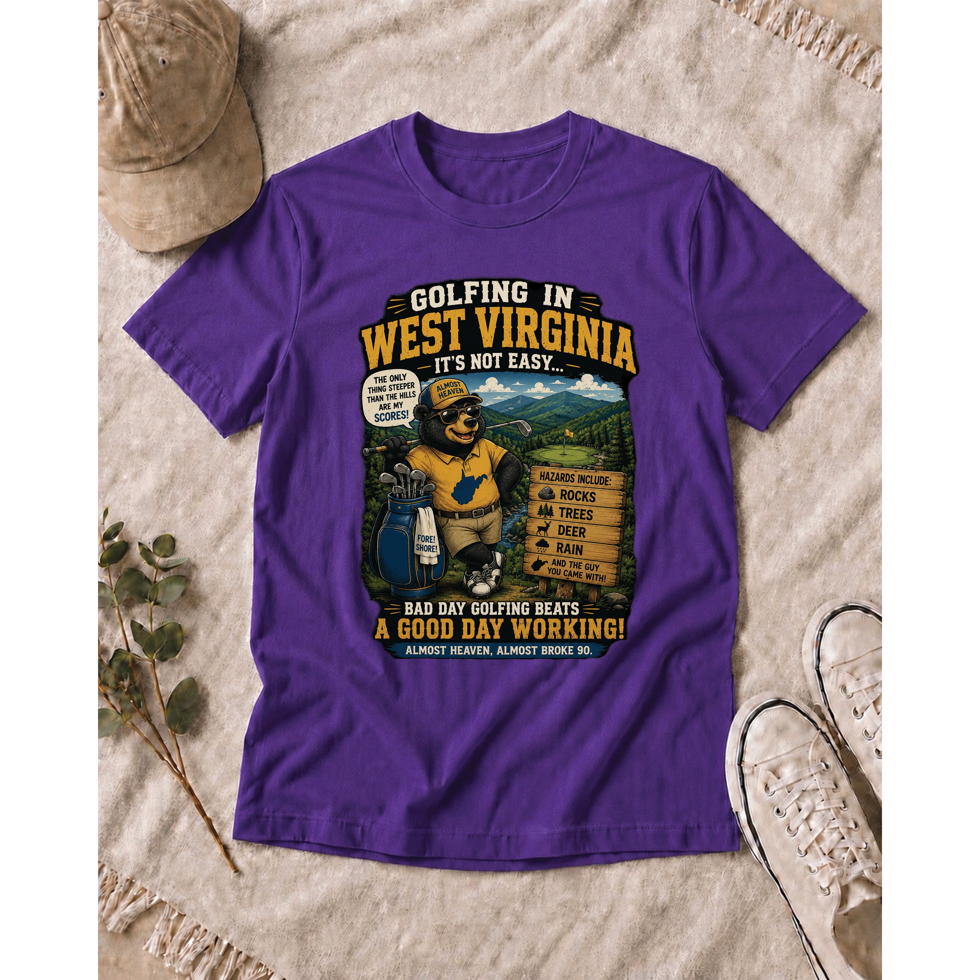 Golfing in West Virginia – It’s Not Easy… Funny Golf T-Shirt 1026